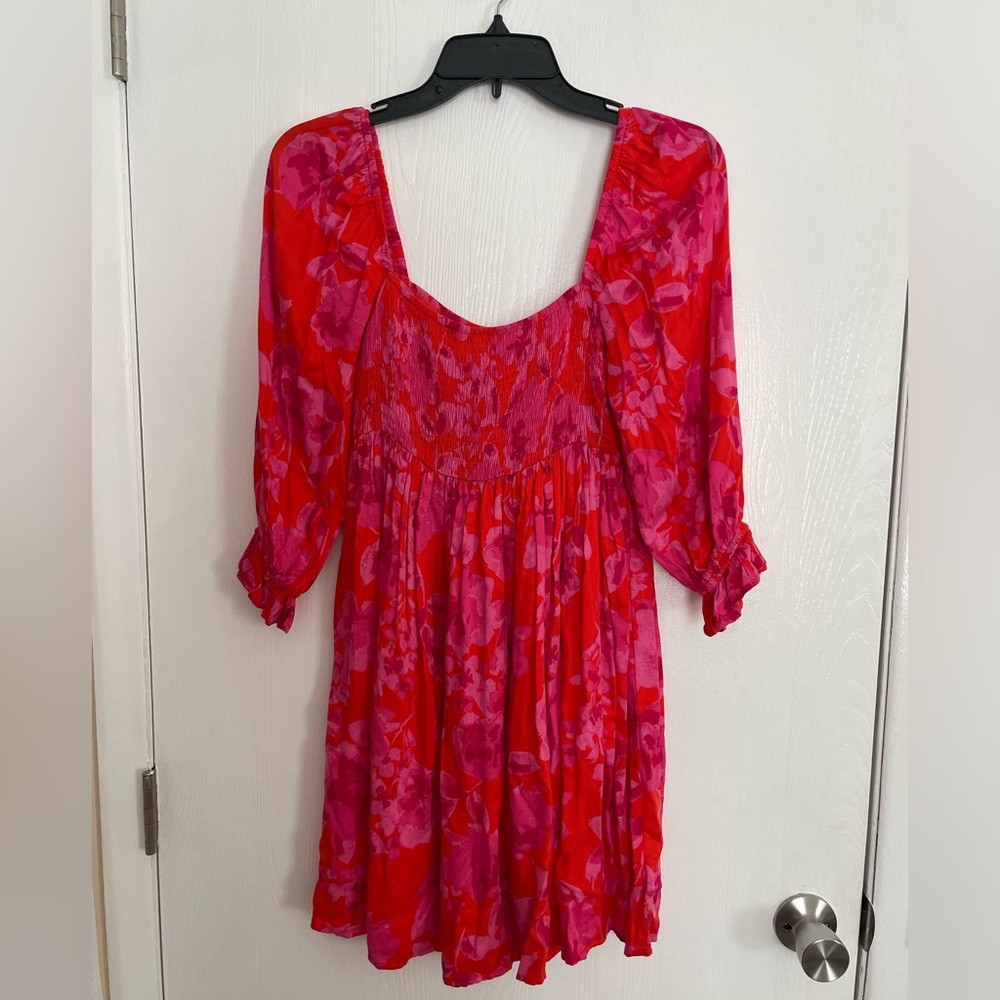 Red and pink sun dress